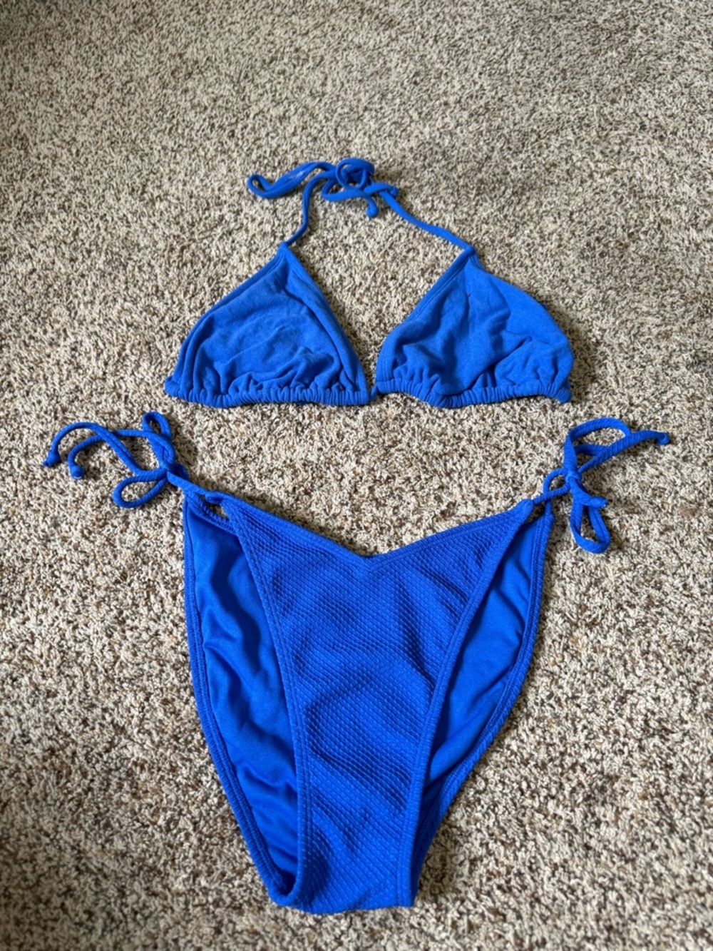 Target Royal Blue Textured Tie Bikini Set